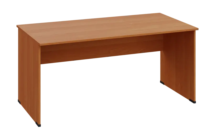 EPL 18 - 16 stůl kancelářský, dřevěná podnož, deska 18 mm, široký 1600 mm, olše jantar